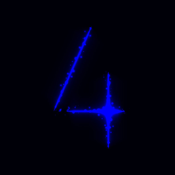 4 Symbole numérique des lumières bleues sur fond sombre
 - Vecteur, image
