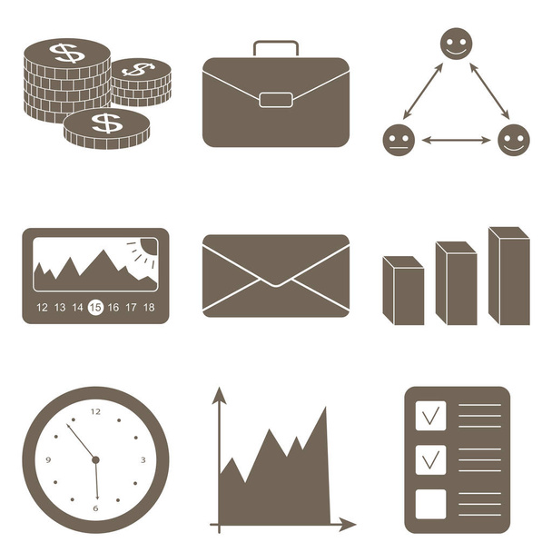 Set di icone aziendali. Icone per il business, la gestione, la finanza, la strategia e il marketing. illustrazione delle tecnologie dell'informazione design piatto. Illustrazione vettoriale
 - Vettoriali, immagini