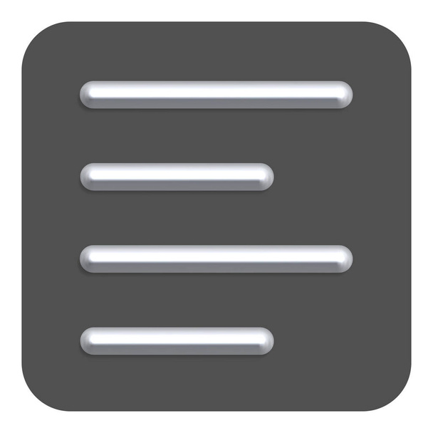 Gray Line Neon Text Alignment Left Web Icon, Vector Illustration Design Symbol - Vector, afbeelding