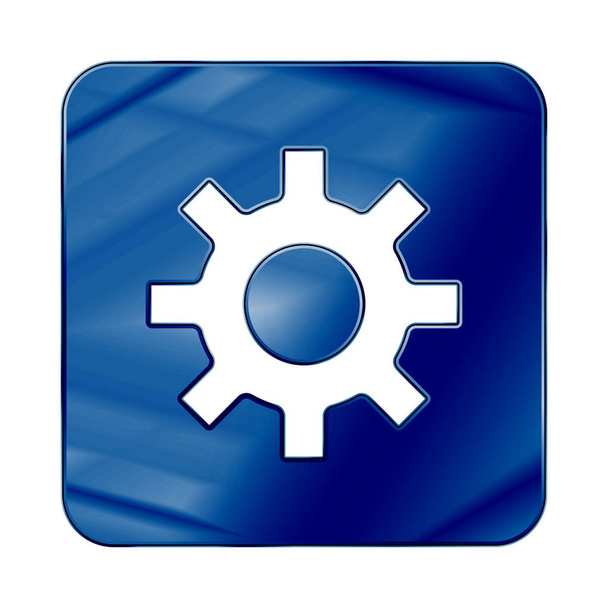 Vector illustration of cog blue button web icon - Vector, Image