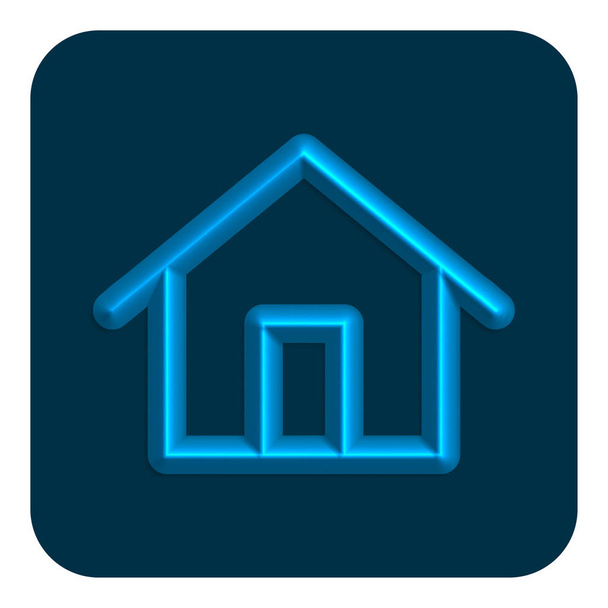 Blue Line Neon Home Web Icon, Vector Illustration Design Symbol - Vektör, Görsel