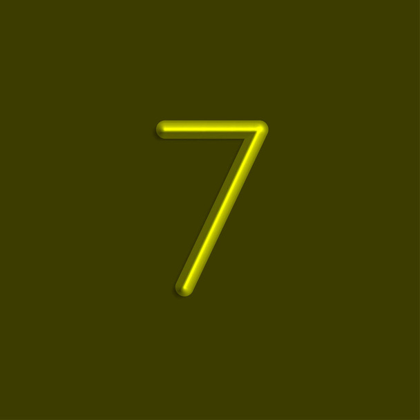 7 numero di luci di colore giallo, linea 3d con ombra liscia
 - Vettoriali, immagini