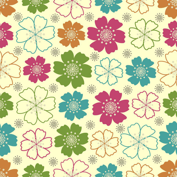 Seamless pattern with a floral pattern. - Vector, Image