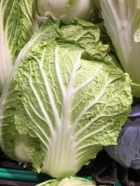 close up of cabbages surface as background - Photo, Image