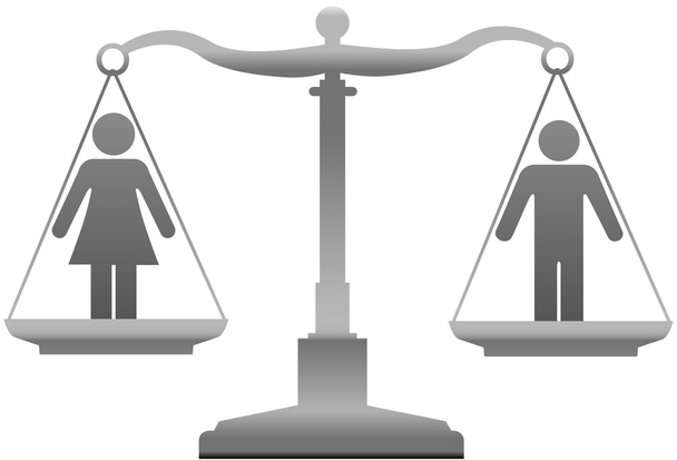 Gender equality sex justice scales - Vector, Image