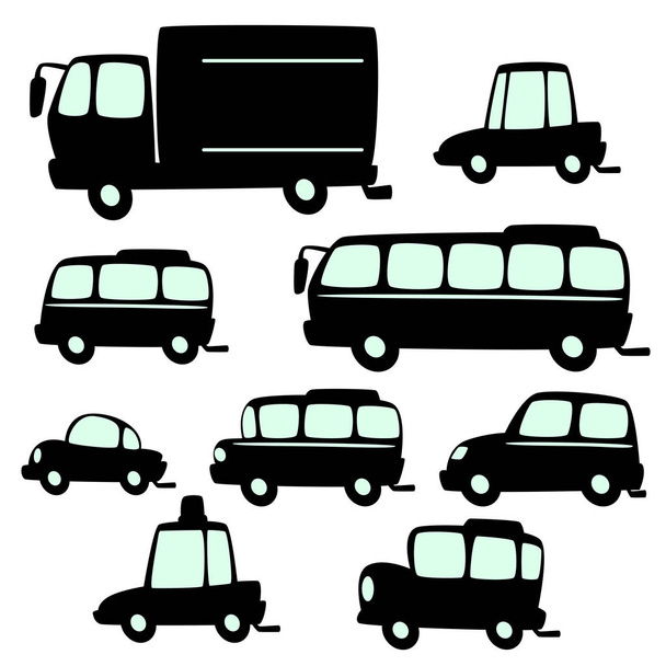 Différents types de transport, style dessin animé
. - Vecteur, image