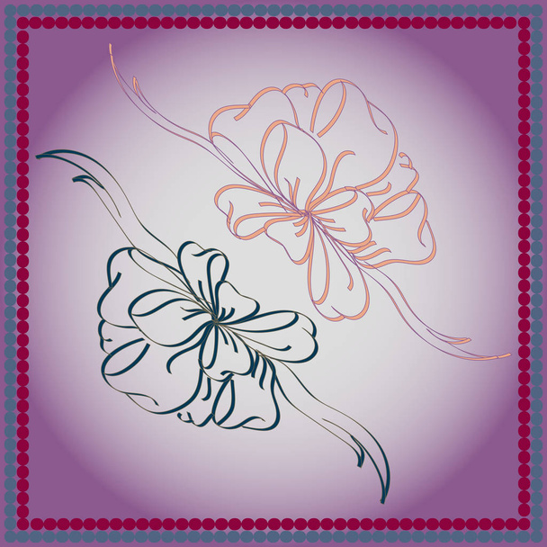Set hand drawn bows isolated on color background. - Vector, Image