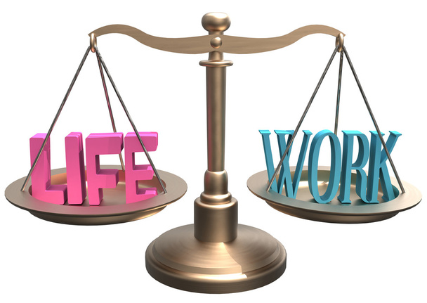 Balance zwischen Leben und Arbeit auf der Waage - Foto, Bild
