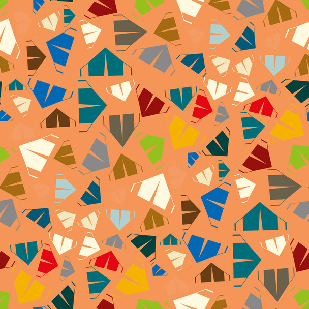 naadloze kleurenpatroon met cartoon camping tenten - Vector, afbeelding