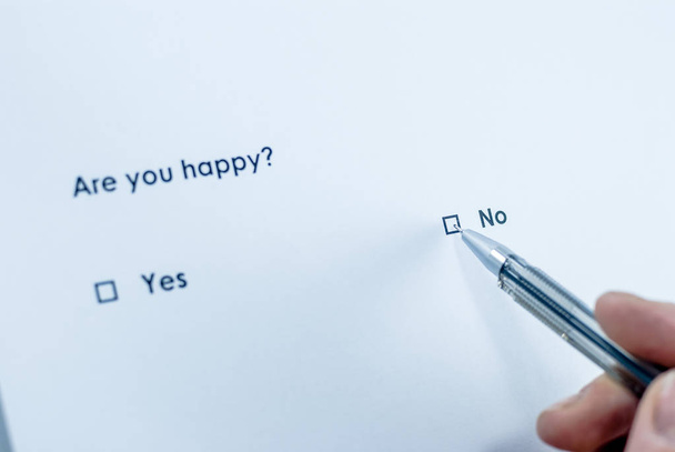 Sind Sie glücklich? Umfragefrage - Foto, Bild