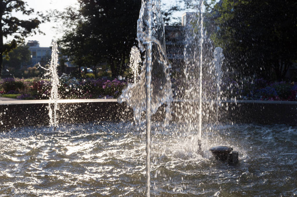 весенний фонтан на утреннем солнце
 - Фото, изображение
