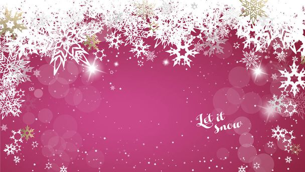 Boże Narodzenie fioletowy wektor tle ilustracja z płatki śniegu i biały tekst Wesołych Świąt - Wektor, obraz