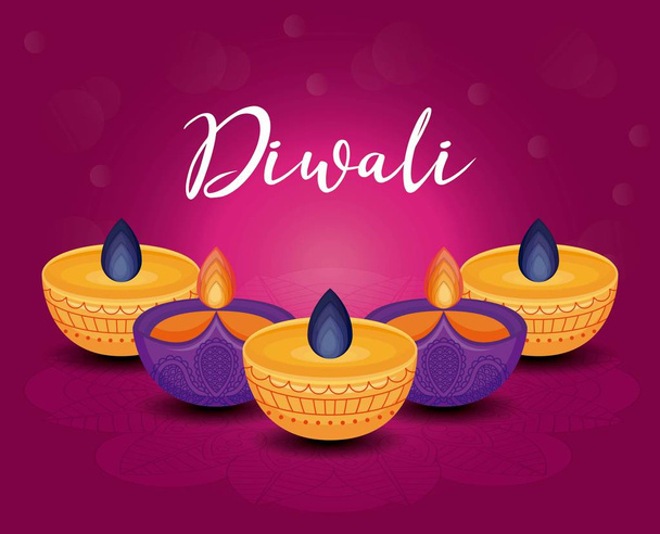 velas diwali festival ícone isolado
 - Vetor, Imagem