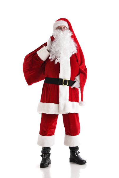 Santa Claus in red costume isolated on white background - Fotografie, Obrázek