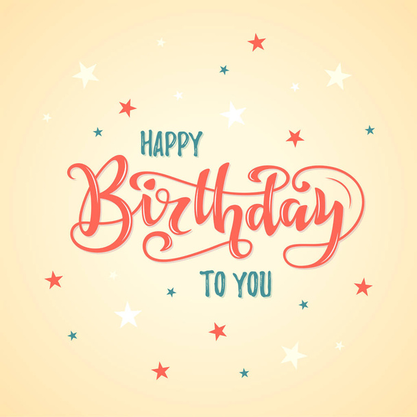 Happy birthday lettering - Vector, Imagen