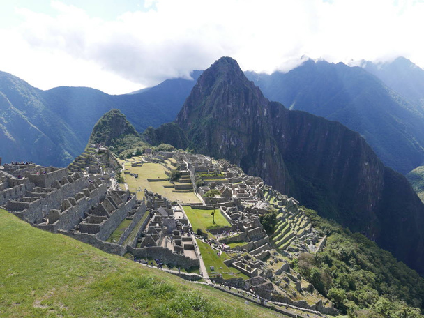 Machu Picchu Inca Civilization scenic ruins on the mountains of Cusco Region in Peru  - Photo, Image