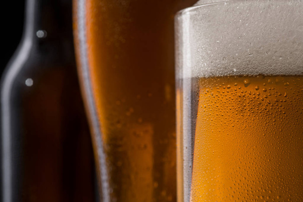 Beer glass in macro view - Foto, immagini