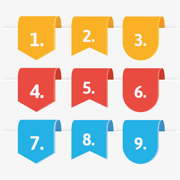 Number colorful ribbon. Isolated vector object. Perfect for website.  - Vektor, kép