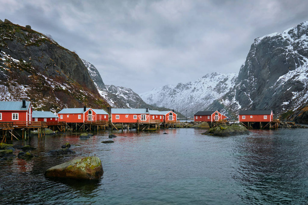 Nusfjord halászfalu Norvégiában - Fotó, kép