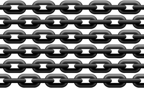 Iron Chain Pattern Iron chain pattern. Black metal chains, seamless extendable background. Vector illustration. - Vector, Image