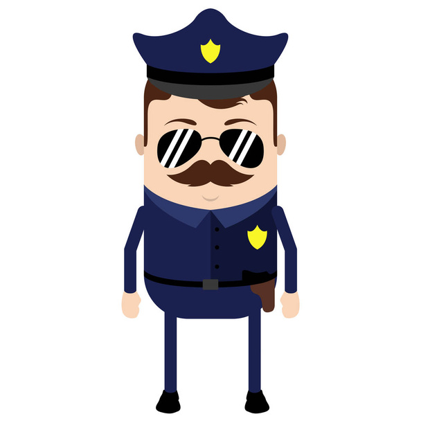 Isolated cute police cartoon character - Vetor, Imagem