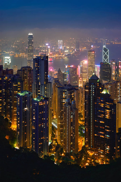 Rascacielos de Hong Kong skyline vista de paisaje urbano
 - Foto, Imagen