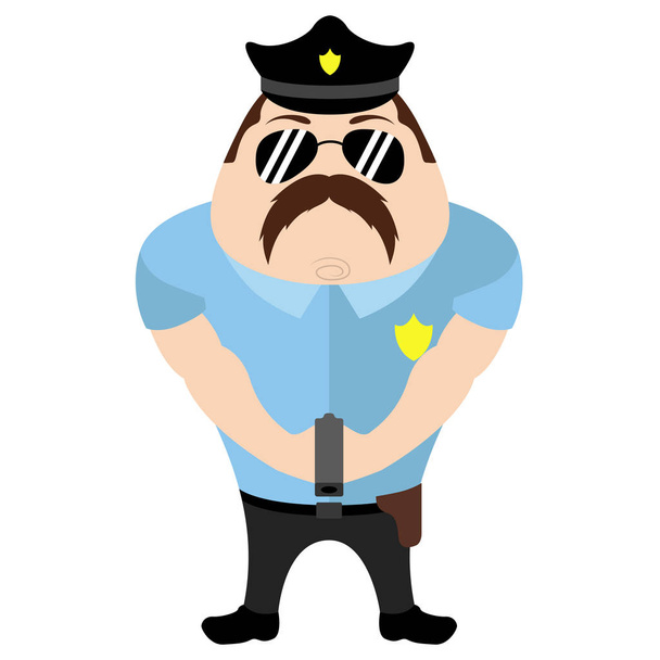 Isolated cute police cartoon character - Vetor, Imagem