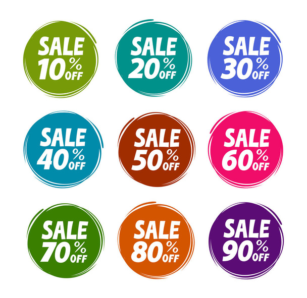 Sale, label set. Business, shop, mall concept. Vector illustration isolated on white background - Vector, Image