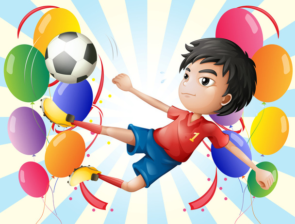 piłkarz z balonów - Wektor, obraz