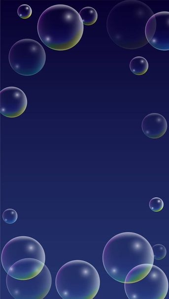 ubble with Hologram Reflection. Set of Realistic Water or Soap Bubbles for Your Design. - Vector, imagen