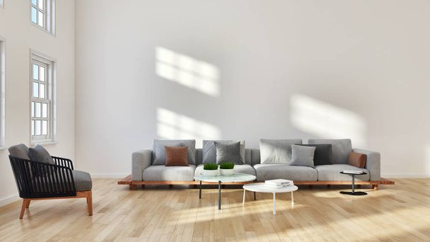 grand luxe moderne intérieur lumineux Illustration de salon rendu 3D image générée numériquement par ordinateur
 - Photo, image