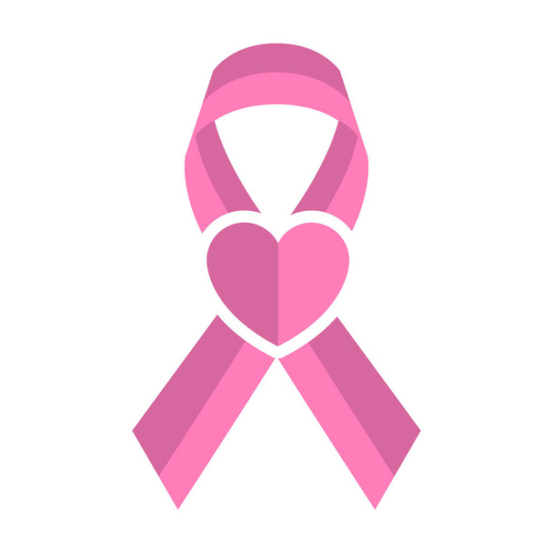Pink ribbon. Breast cancer awareness symbol - Wektor, obraz
