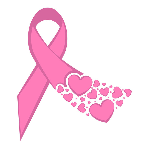 Pink ribbon. Breast cancer awareness symbol - Vektori, kuva