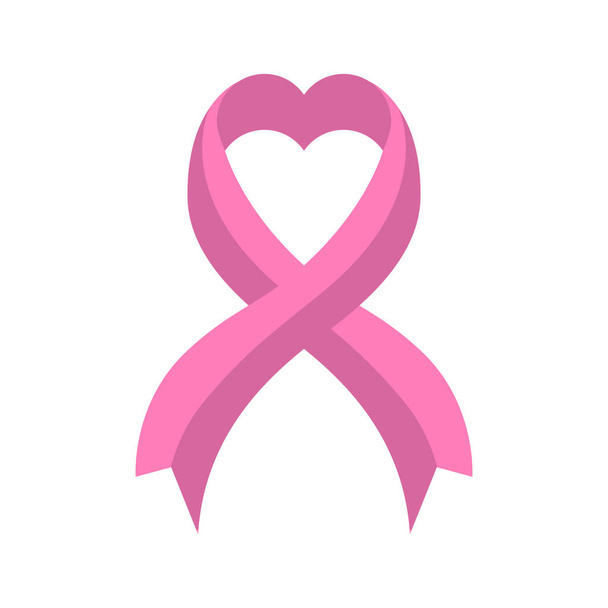 Pink ribbon. Breast cancer awareness symbol - Vector, imagen