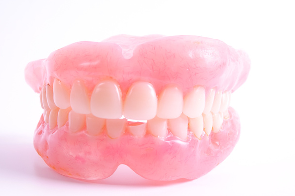 入れ歯は、白い背景で隔離のセット. - 写真・画像