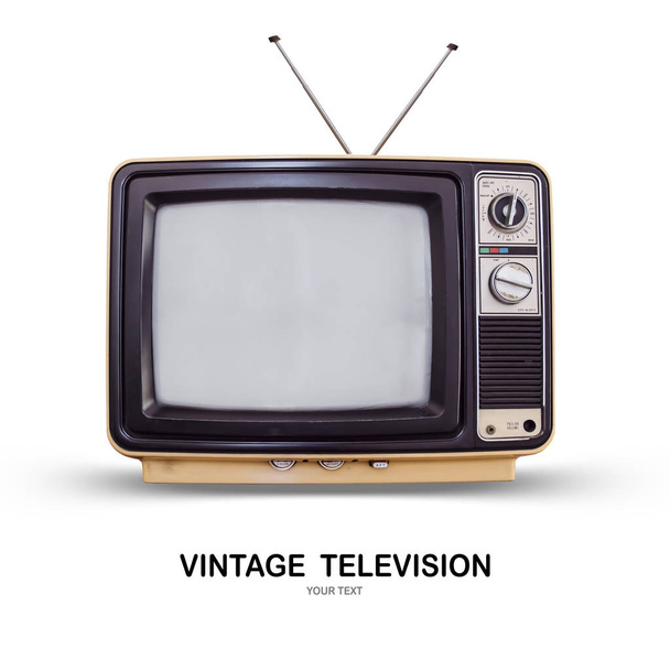 ビンテージ テレビ: 古いレトロなテレビ設定クリッピング パスとホワイト バック グラウンドの分離. - 写真・画像