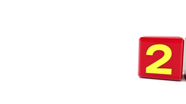 2018-2019 - 白い背景の上に赤いキューブのビデオ アニメーションを表します新しい年 2019 - 映像、動画