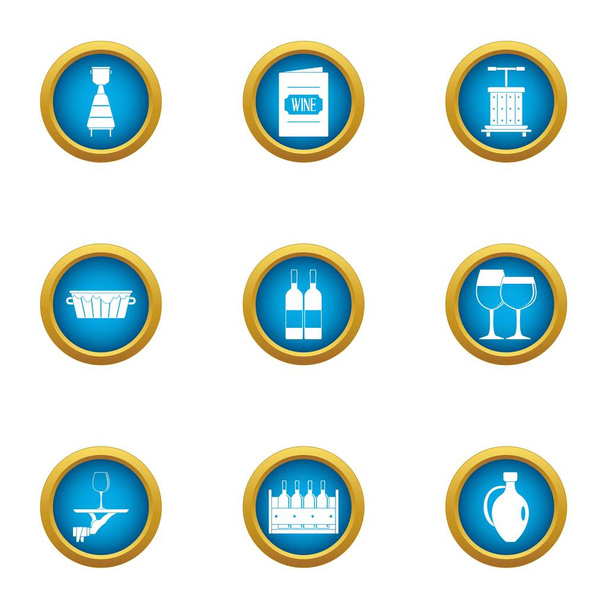 Serve icons set, flat style - Vector, Image