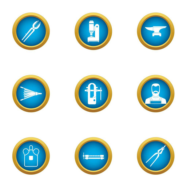 Anvil icons set, flat style - Vecteur, image