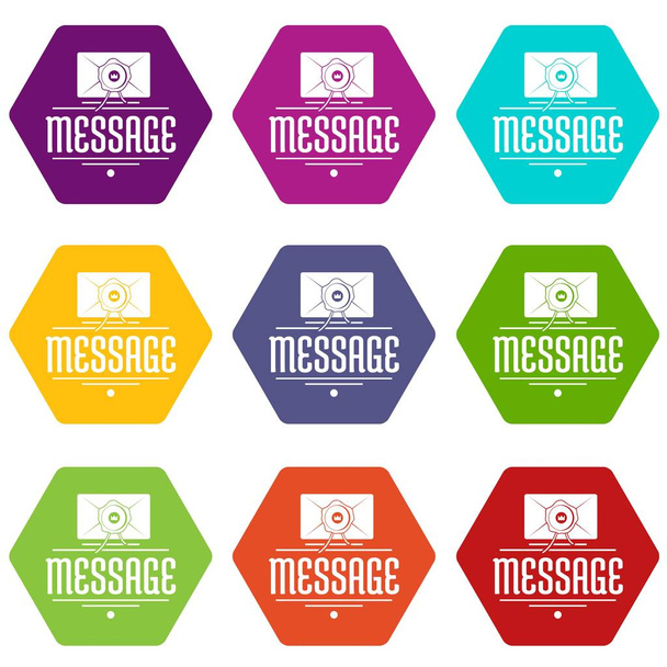 Message icons set 9 vector - Vector, Imagen