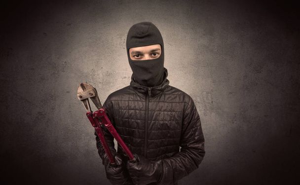 Burglar with tool. - Φωτογραφία, εικόνα