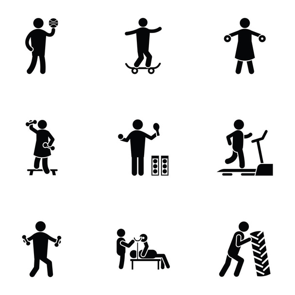 Exercises and Workout Glyph Icons  - Vector, Image