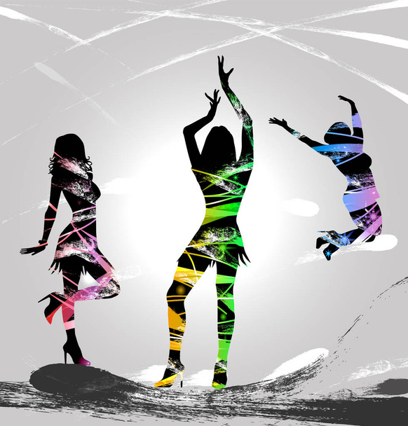 Soirée fête avec silhouettes dansantes
 - Photo, image