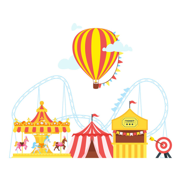 amusement park carnival for kids - Vector, Image