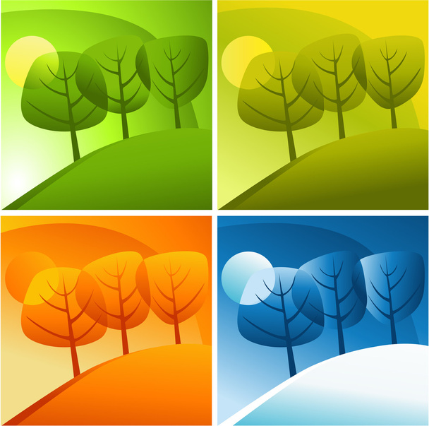 Four seasons - Vector, Image