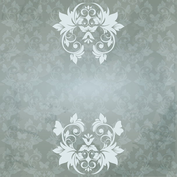 uitnodigingskaart met abstract floral achtergrond. elegantie patroon - Vector, afbeelding