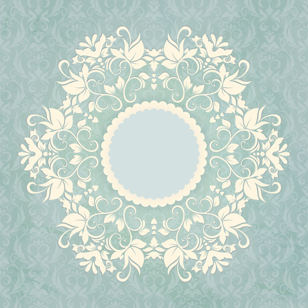 Lace Invitation card with abstract floral background. - Vector, Imagen