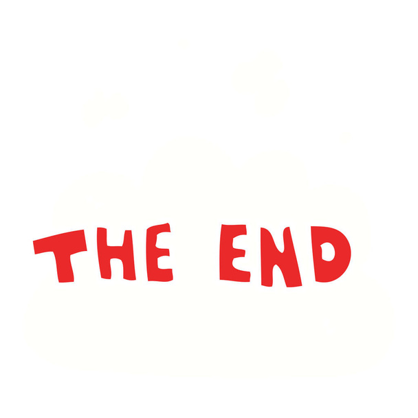 cartoon doodle wording the end - Vektor, obrázek