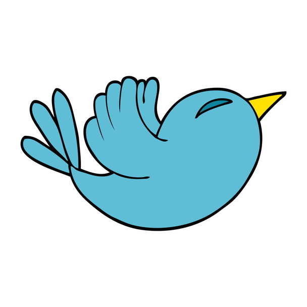 cartoon doodle bluebird on white - Vettoriali, immagini