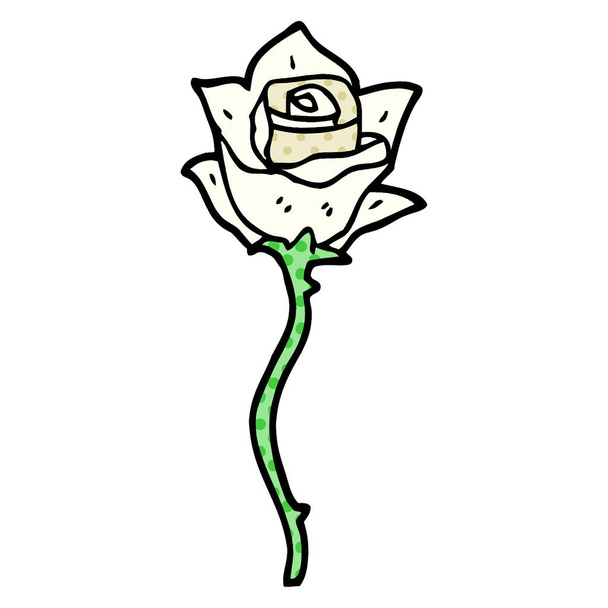 kreskówka doodle białą różę - Wektor, obraz
